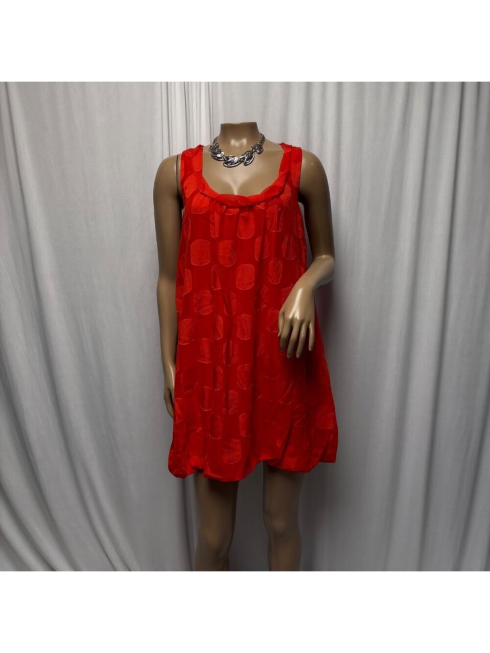 Glam Sleeveless Bubble Dress Womens Medium Red Polka Dot Made In USA